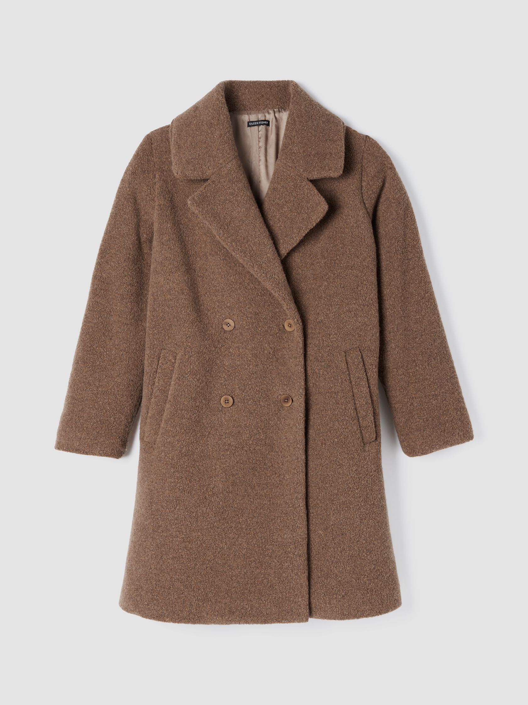 Cozy Recycled Wool Boucle Notch Collar Coat