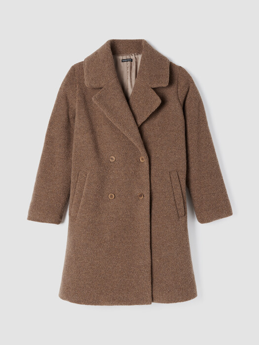 Cozy Recycled Wool Boucle Notch Collar Coat