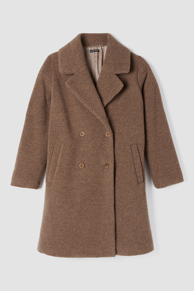 Cozy Recycled Wool Boucle Notch Collar Coat Cozy Recycled Wool Boucle Notch Collar Coat