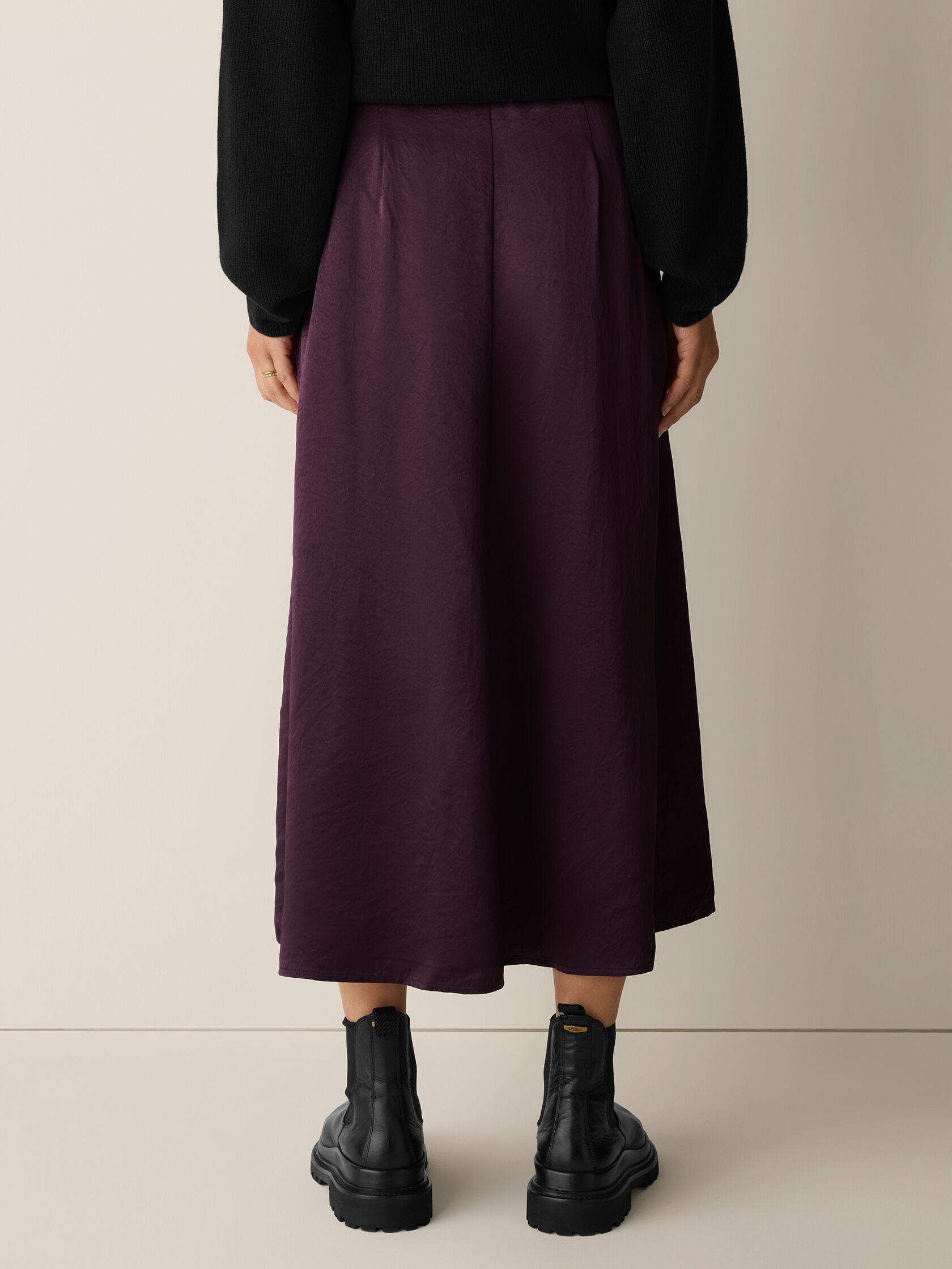 Textured Satin Half-Circle Skirt