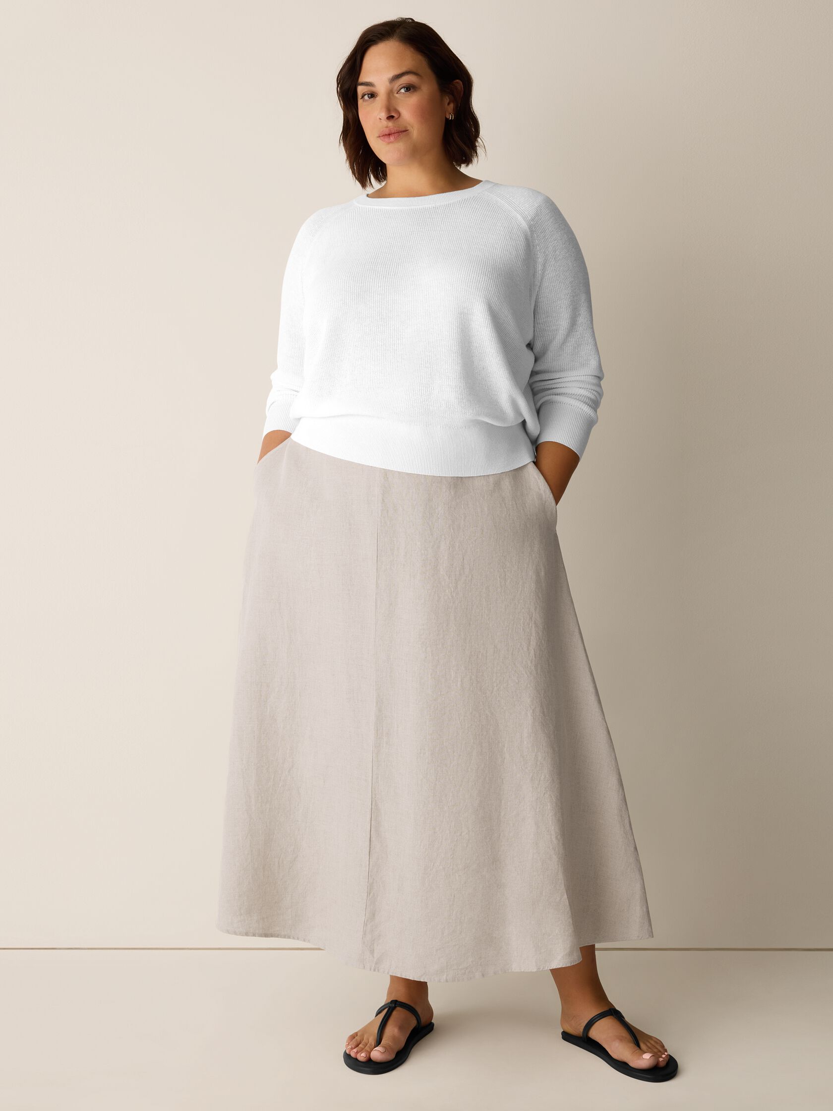 Organic Linen Cotton Wedge Sweater