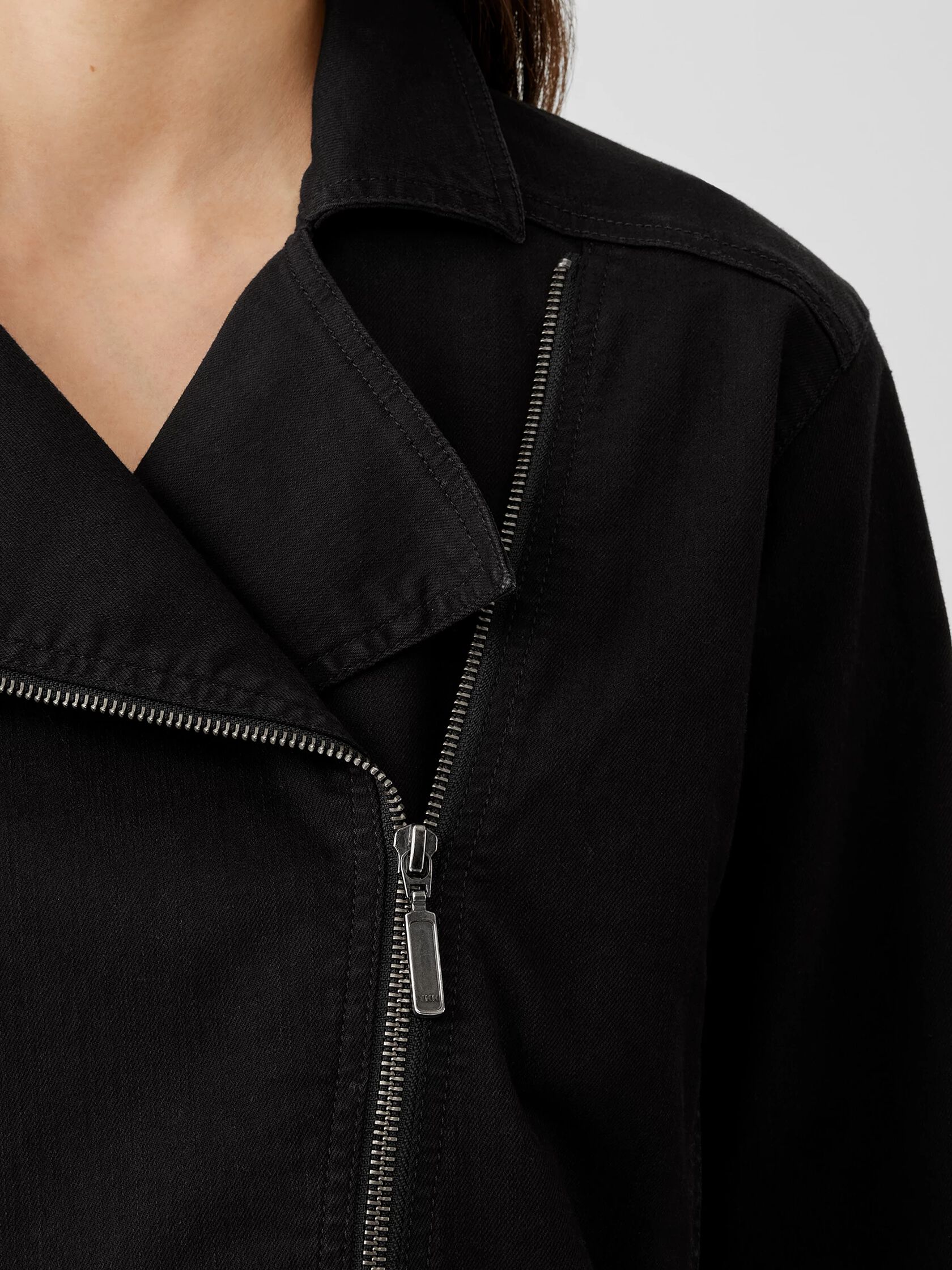 Organic Cotton Denim Notch Collar Jacket