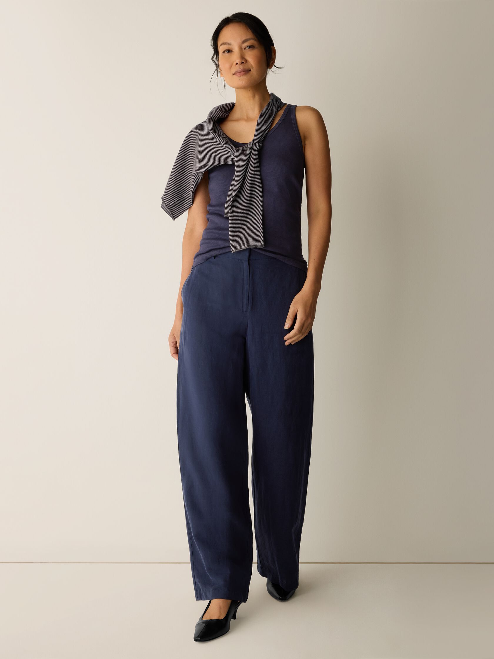 Organic Cotton Stretch Rib Scoop Neck Tank