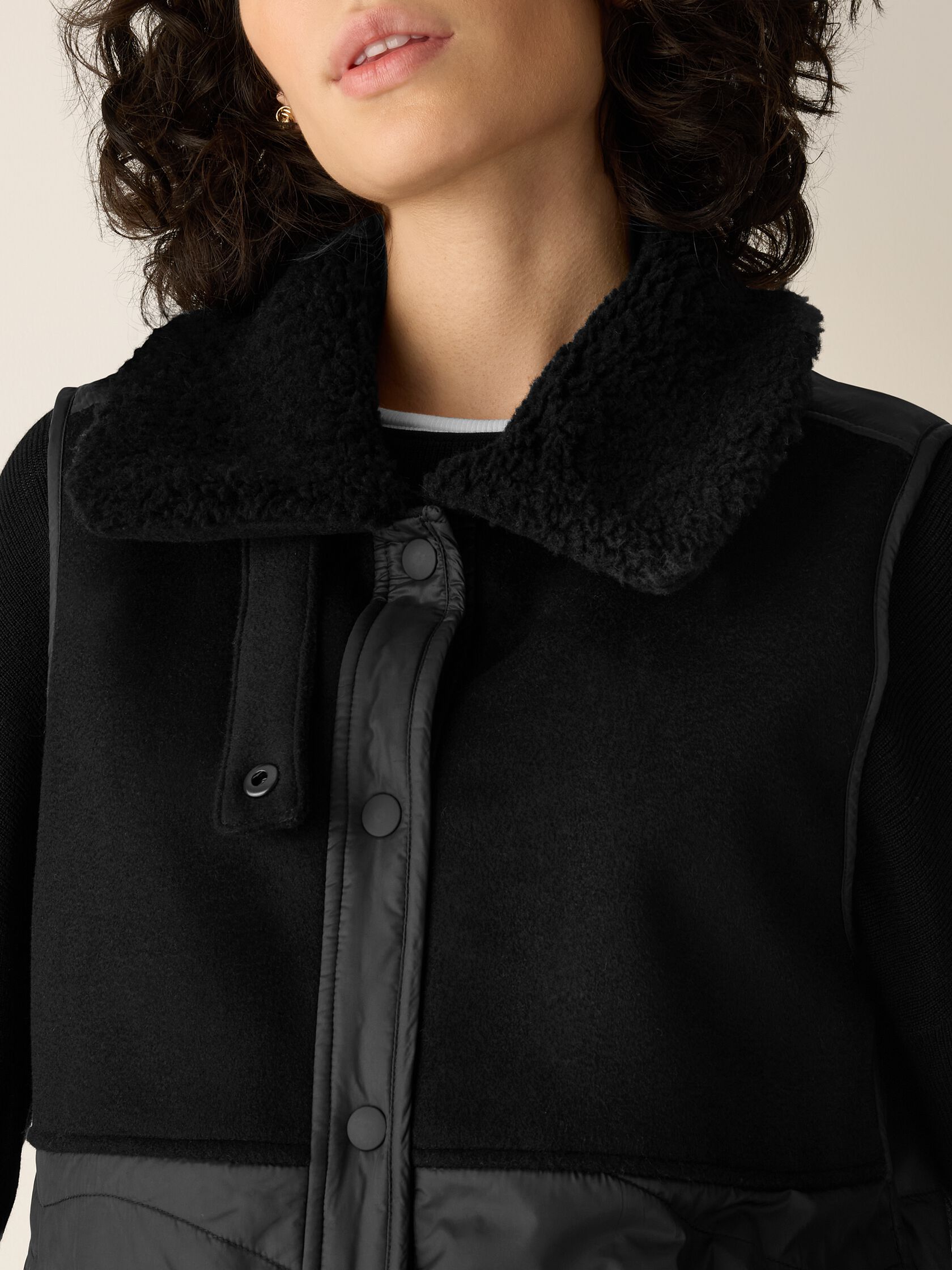 Eggshell Recycled Nylon Classic Collar Vest
