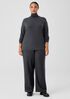 Ribbed Pima Cotton Blend Turtleneck Top