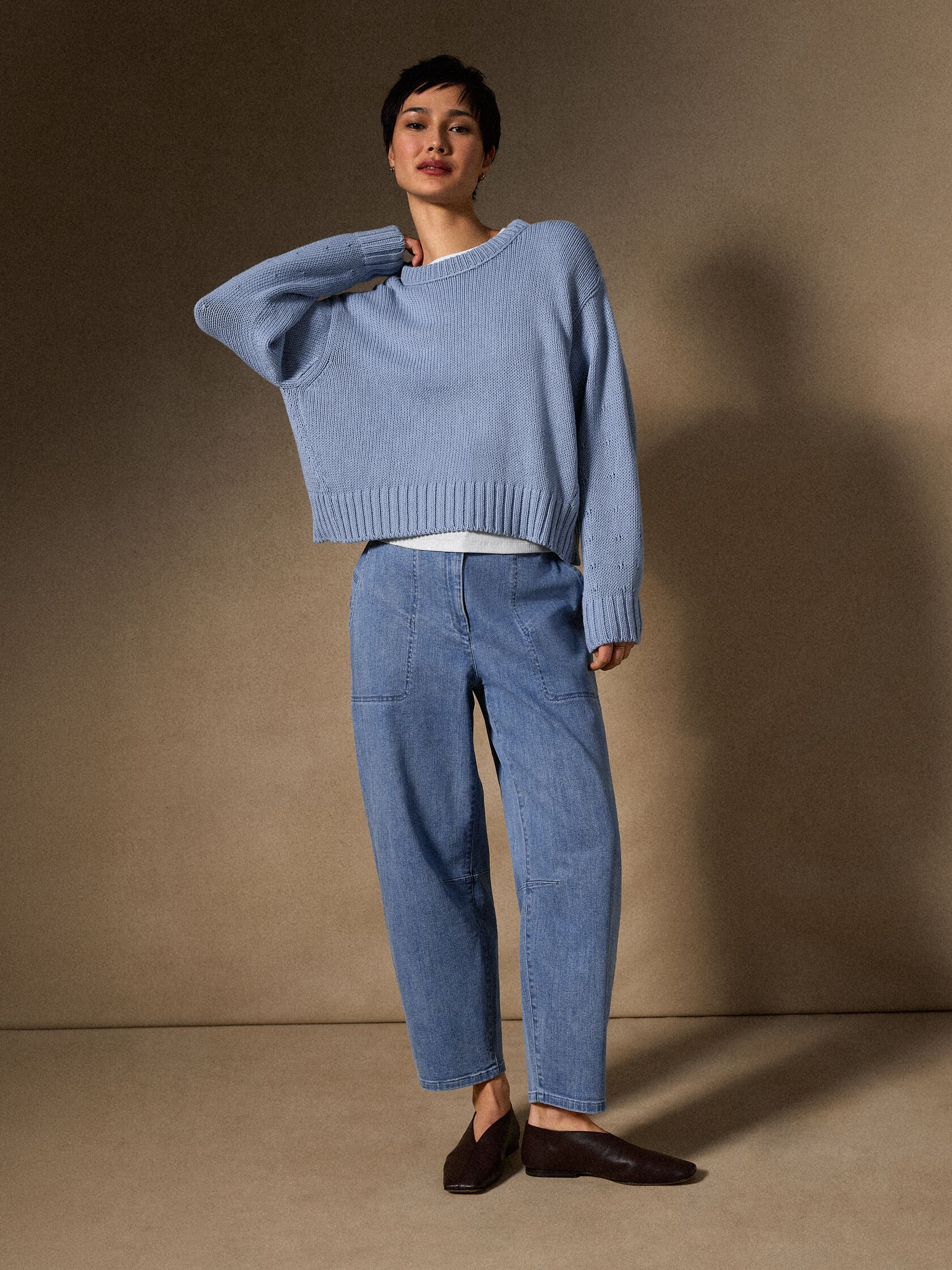 Cotton Stretch Denim Arch Pant