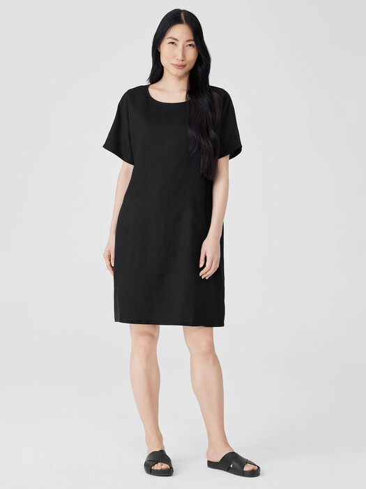 Organic Linen Ballet Neck Dress