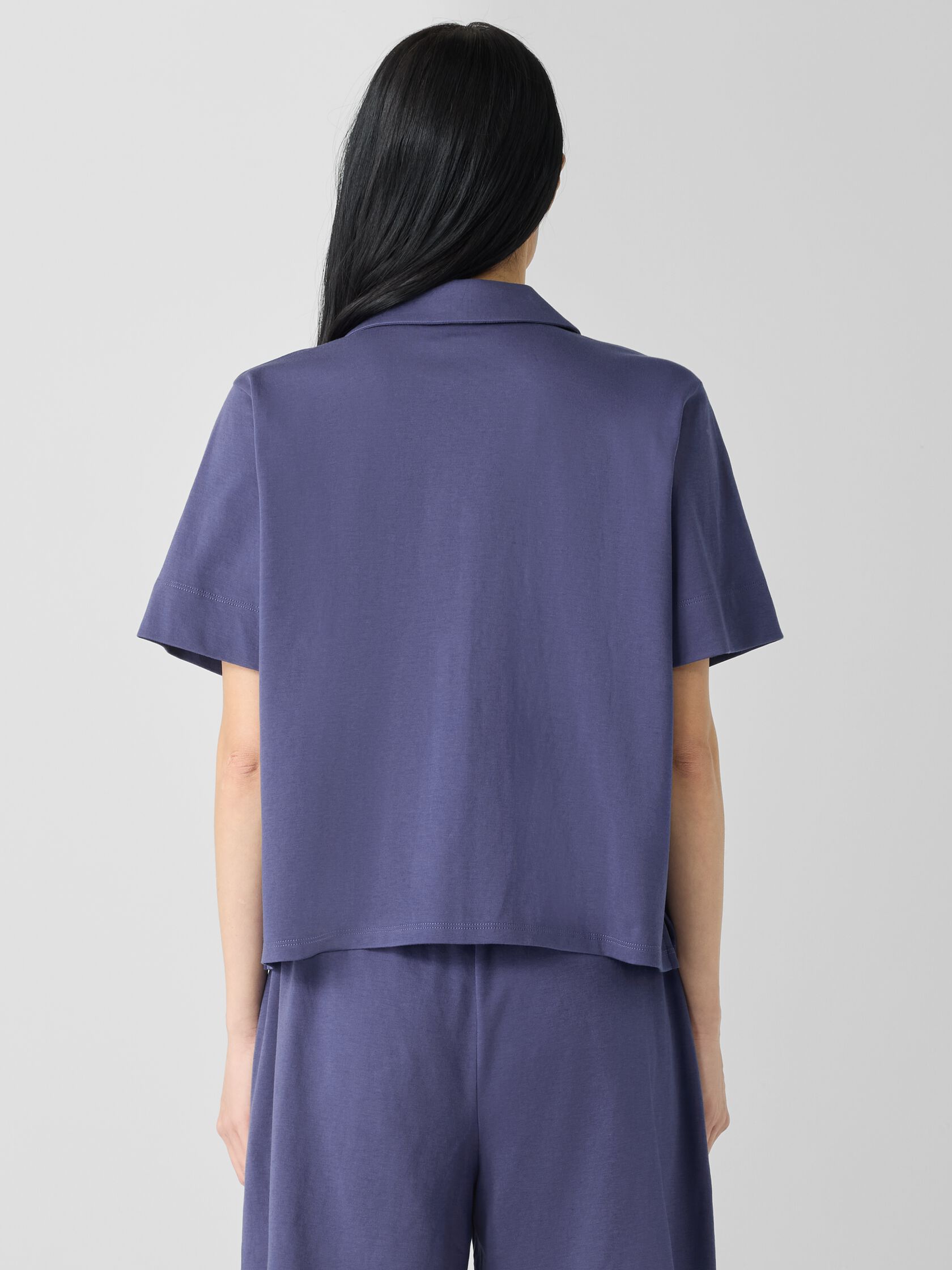 Organic Cotton Interlock Notch Collar Sleep Shirt
