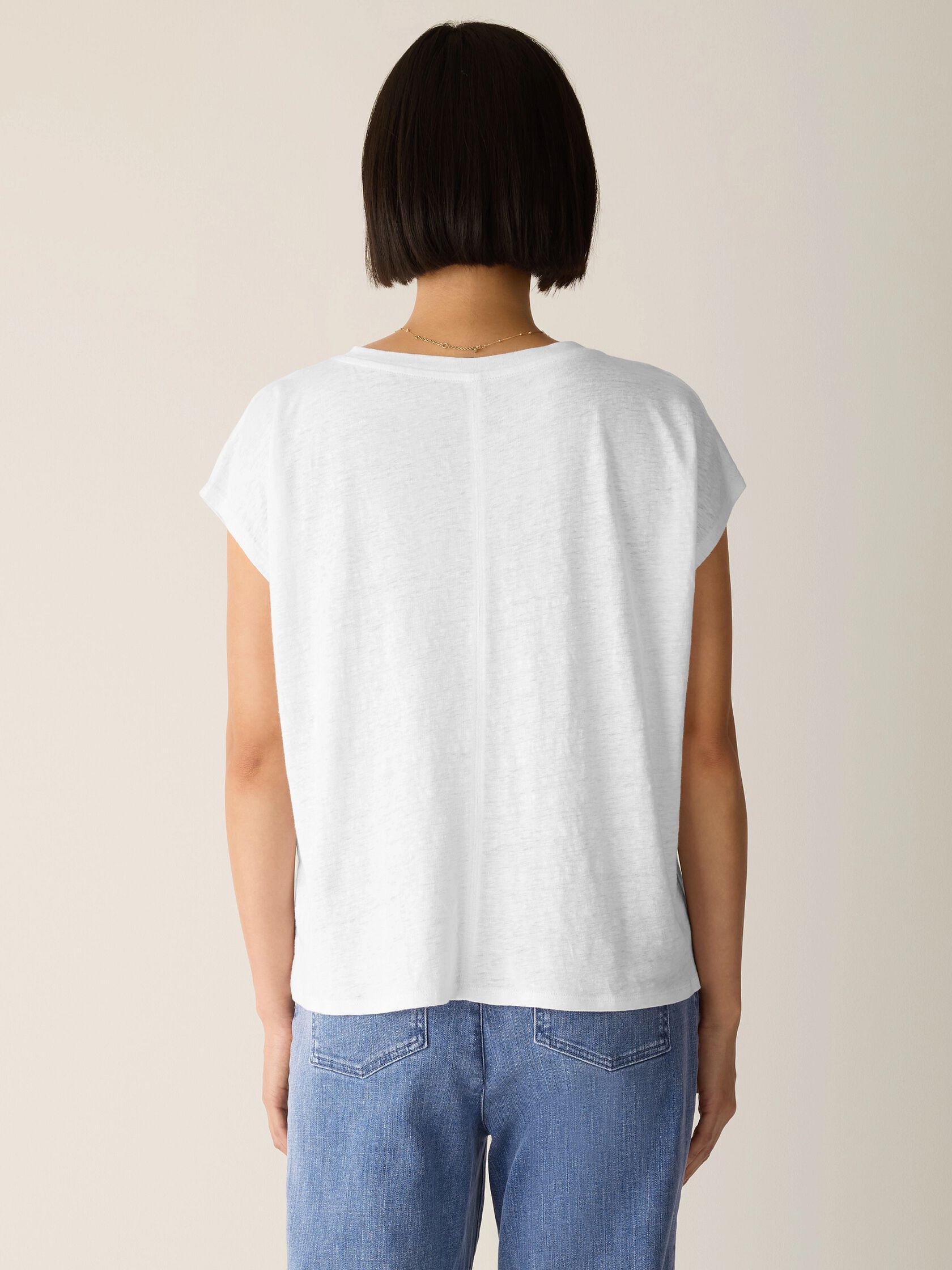 Organic Linen Jersey V-Neck Tee