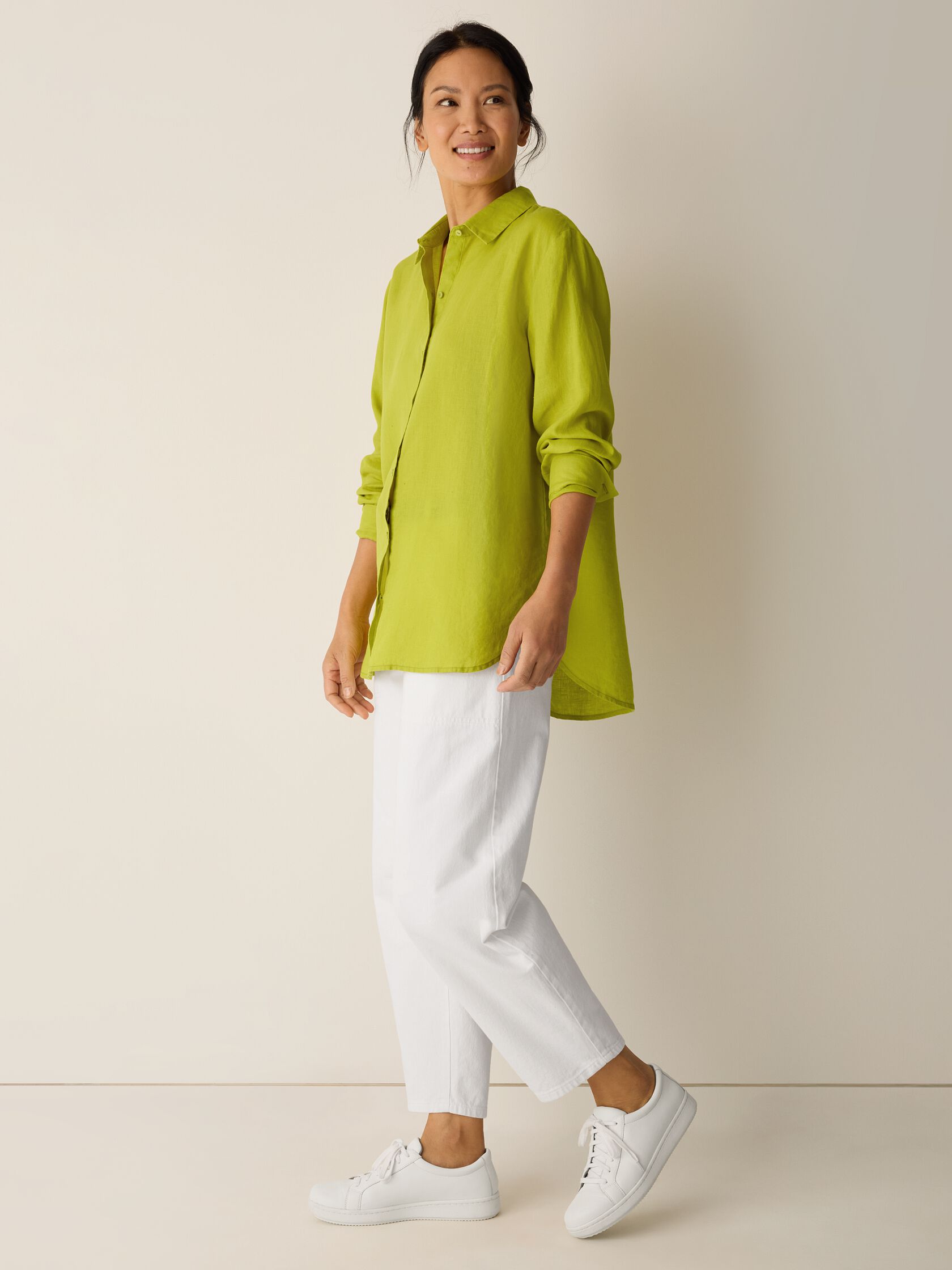 Organic Handkerchief Linen Classic Collar Shirt