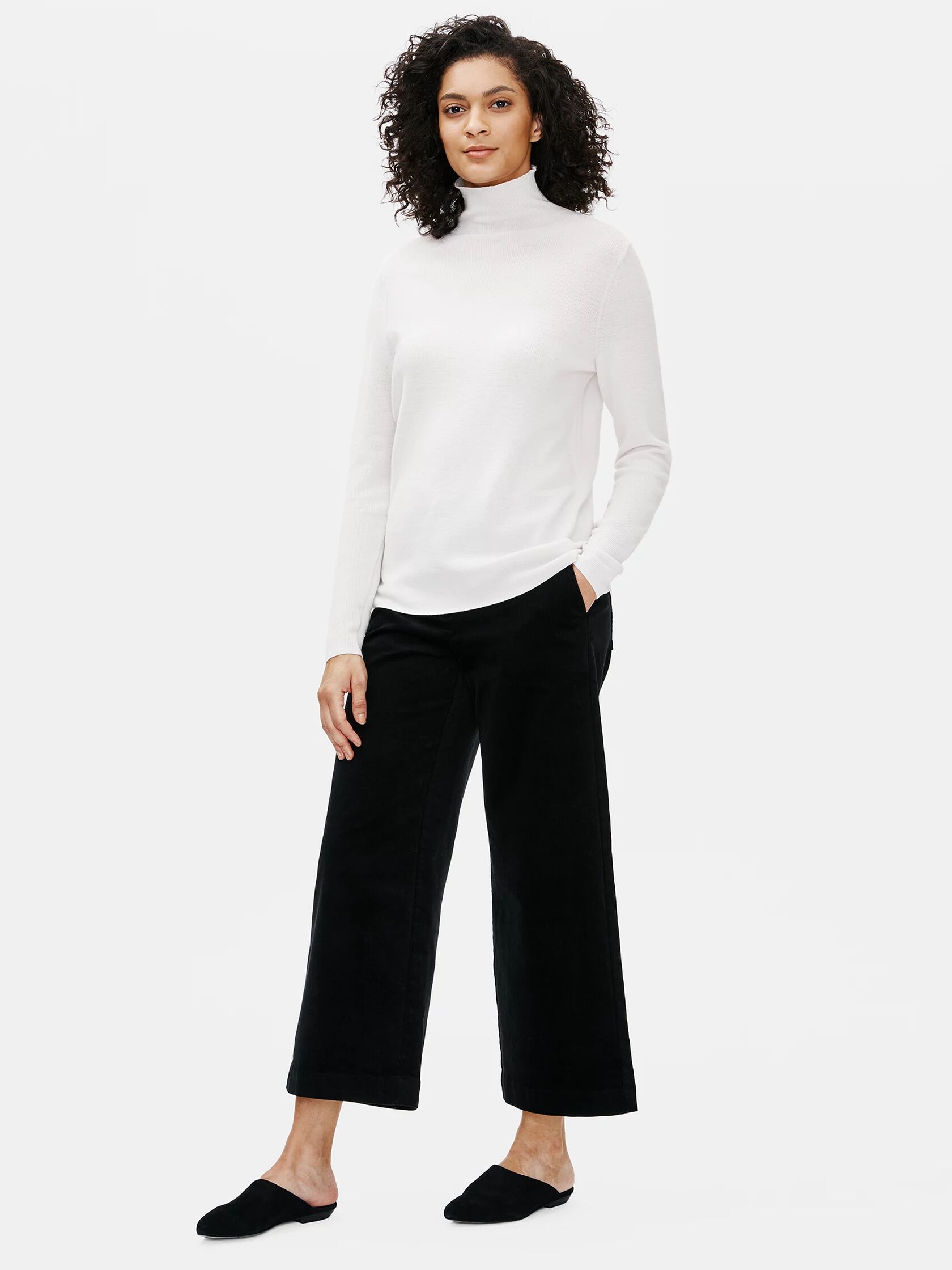 Ultrafine Merino Scrunch Neck Top in Responsible Wool