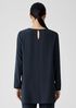 Silk Georgette Crepe Round Neck Top