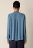 Silk Georgette Crepe Band Collar Top