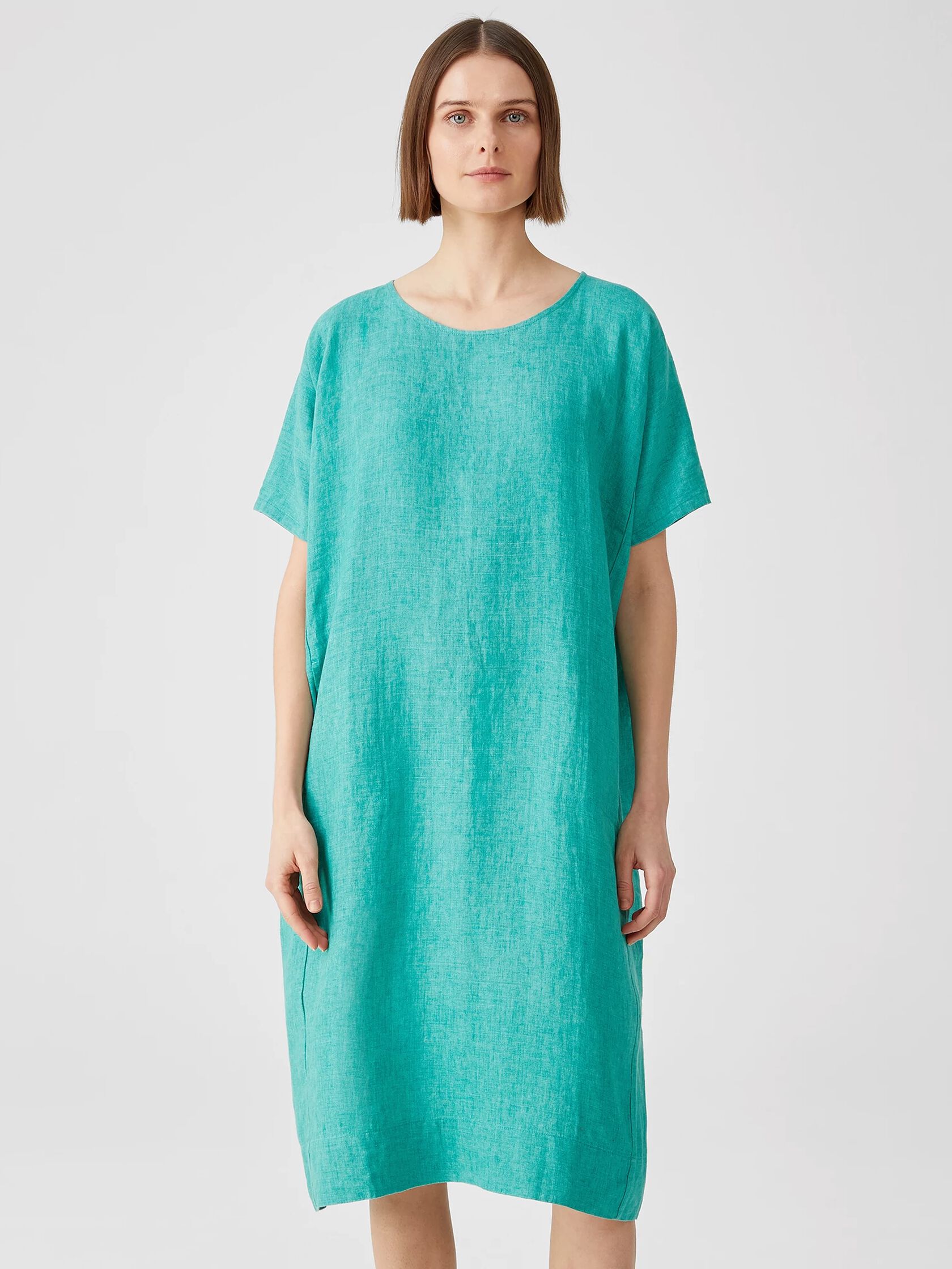 Washed Organic Linen Delave Dress