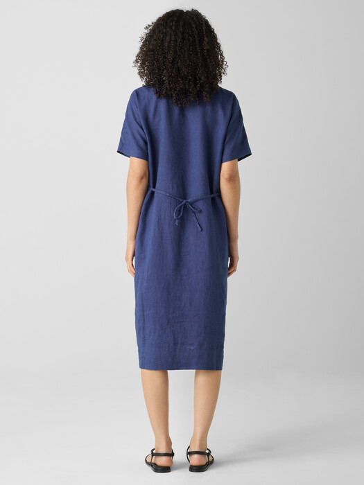 Organic Linen Jewel Neck Dress