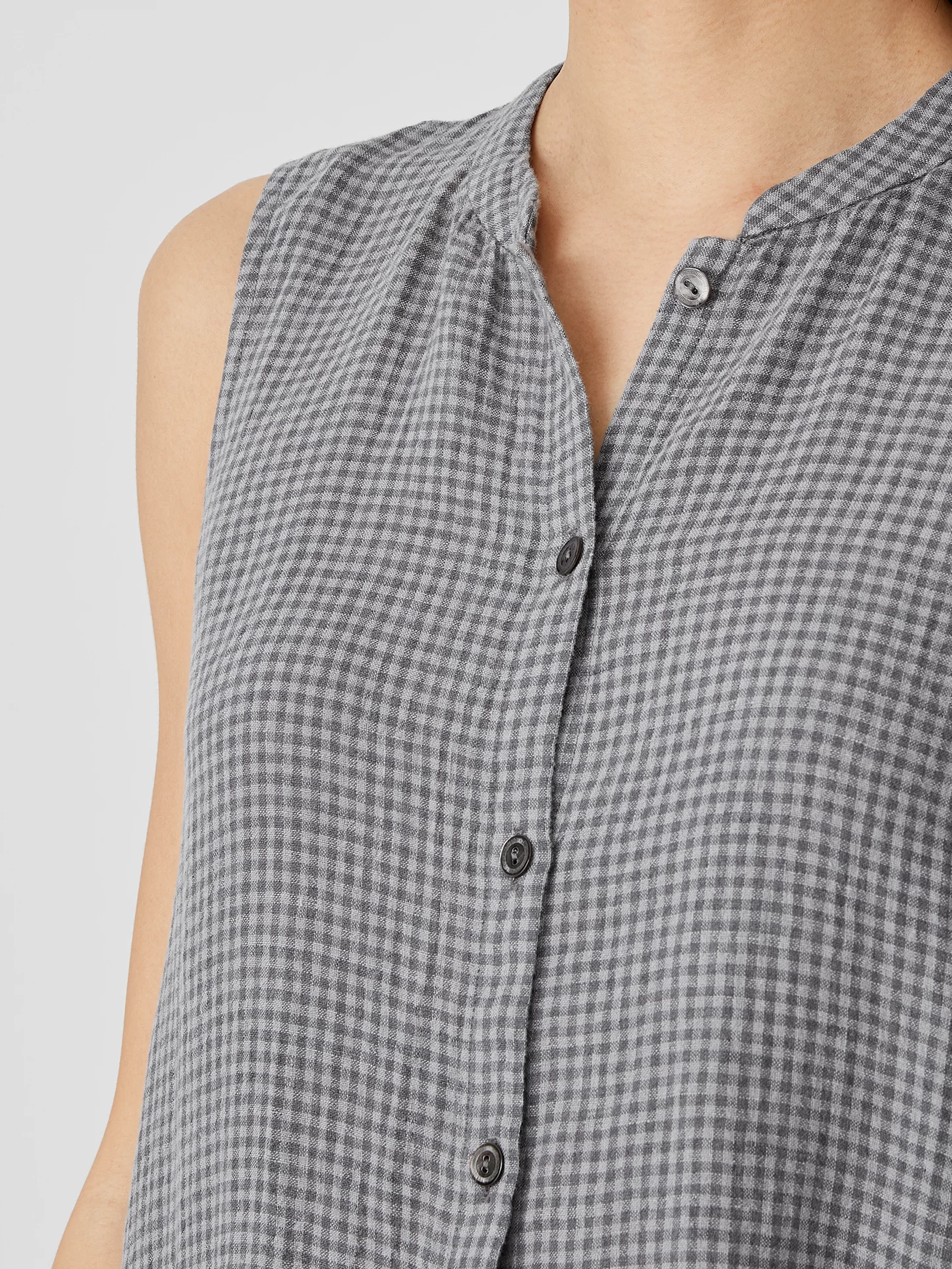 Puckered Organic Linen Long Shirt