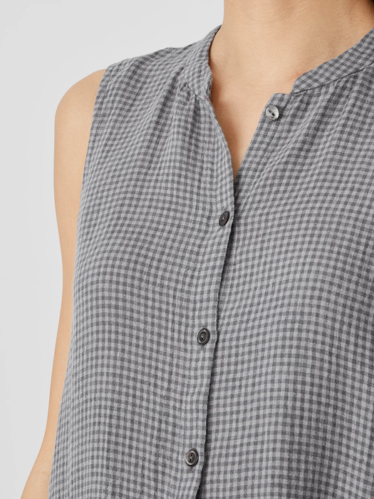 Puckered Organic Linen Long Shirt