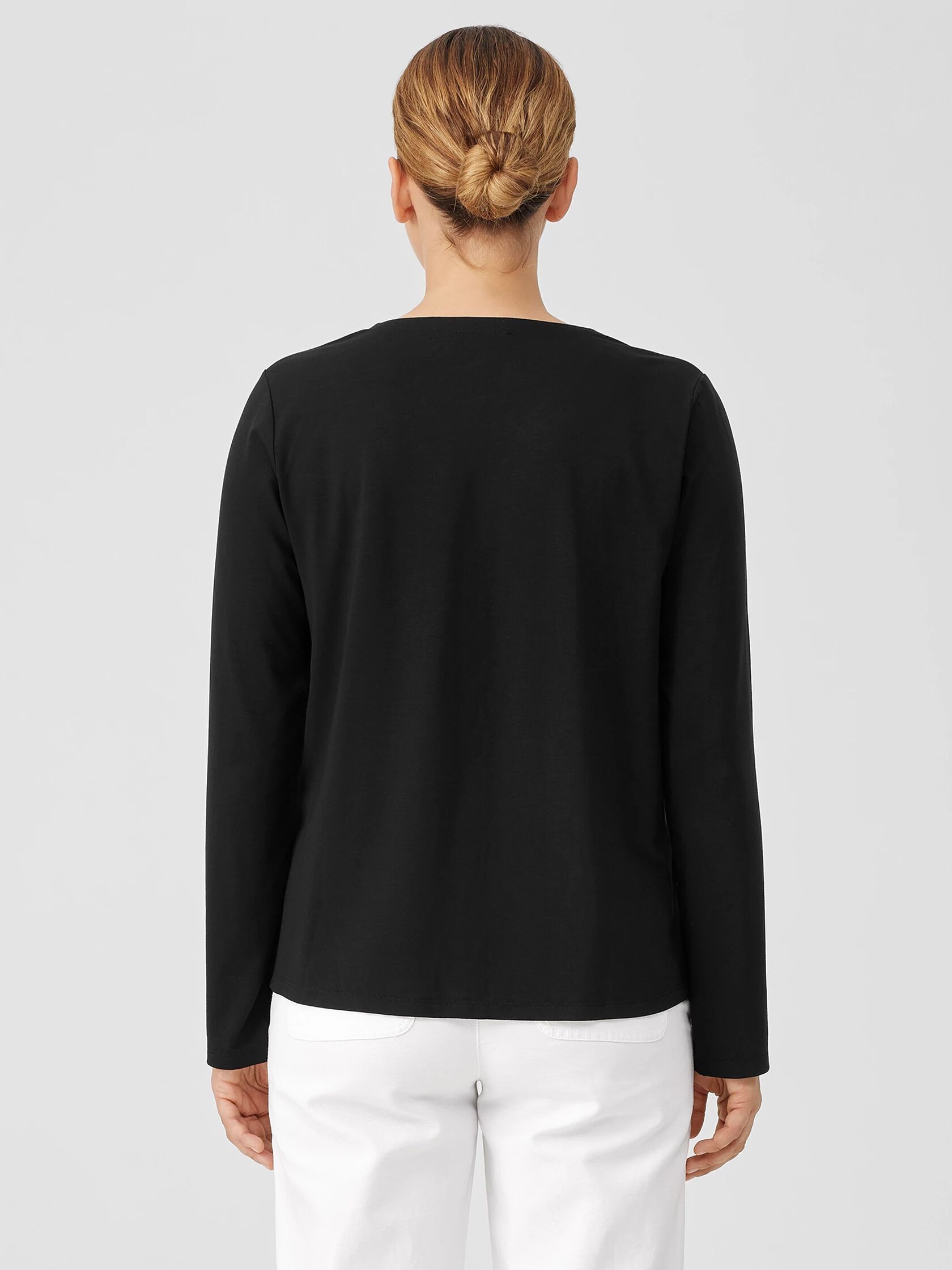 Stretch Jersey Knit V-Neck Shirt