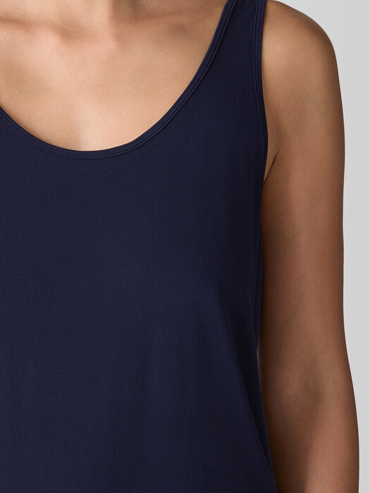 Stretch Silk Jersey Scoop Neck Tank