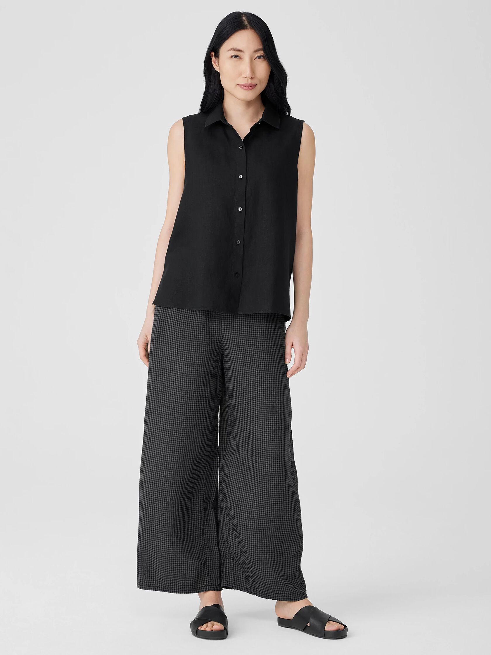 Handkerchief Linen Sleeveless Shirt