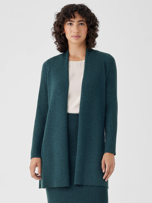 Merino High Collar Cardigan in Regenerative Wool