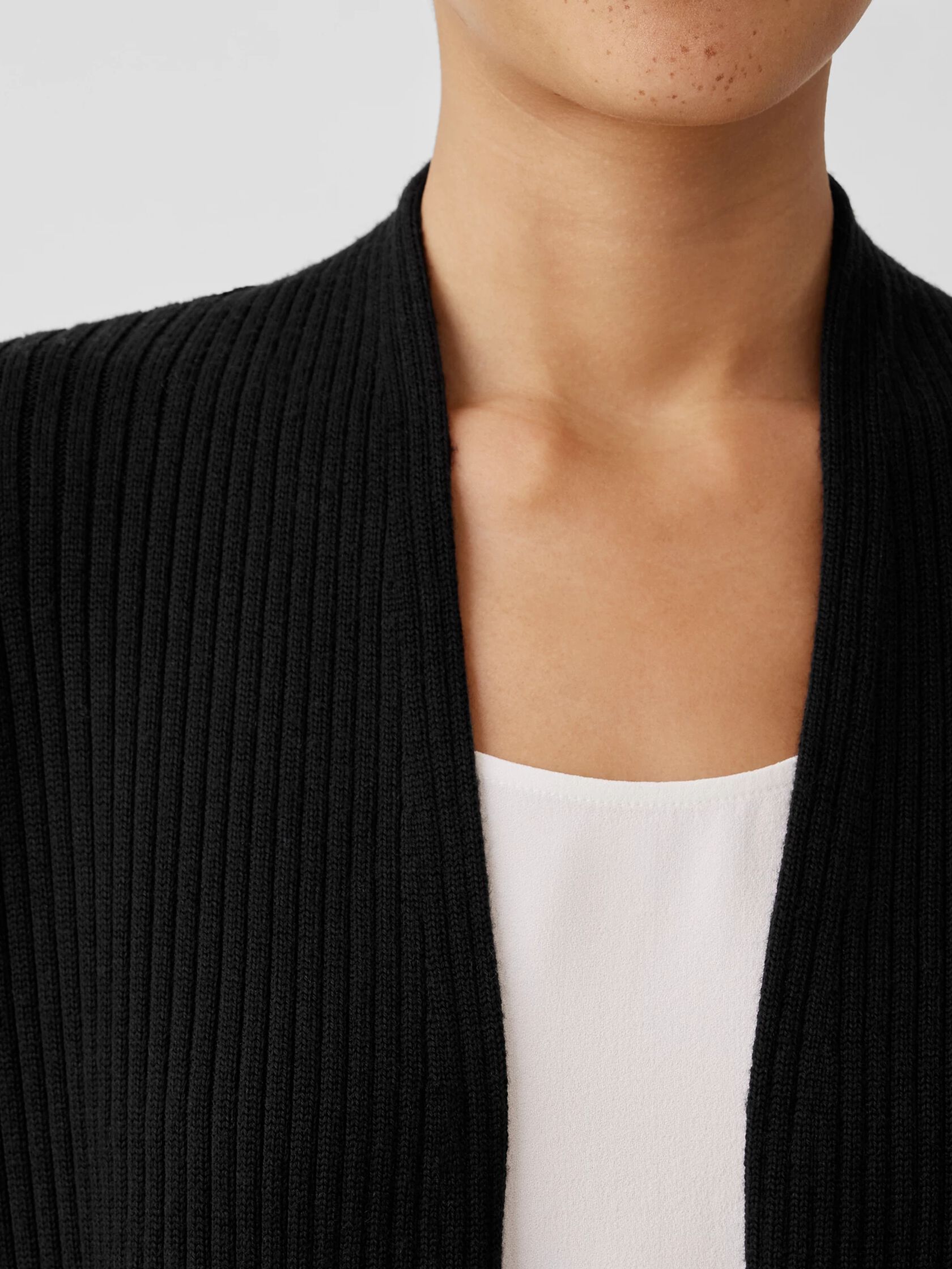 Merino High Collar Cardigan in Regenerative Wool