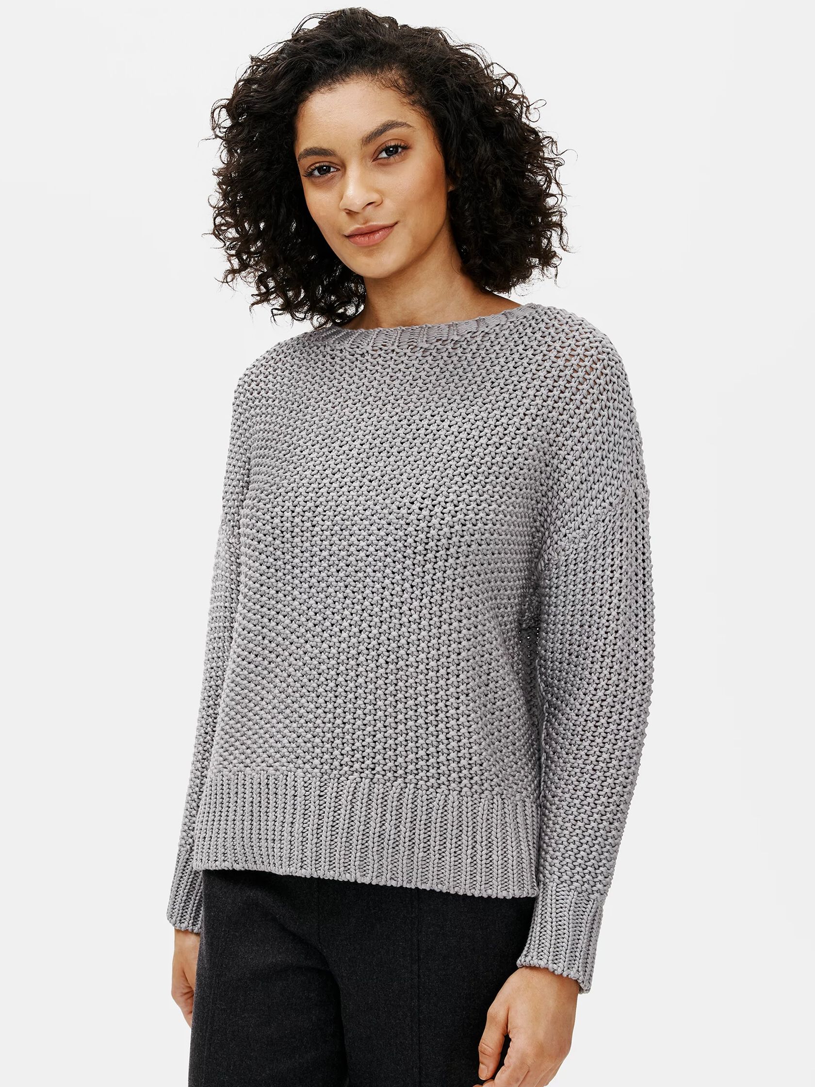 Organic Cotton Cord Crew Neck Box-Top