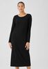 Stretch Jersey Knit Jewel Neck Dress