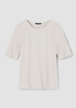 Crinkled Jersey Crew Neck Top