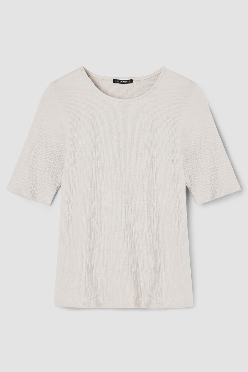 Crinkled Jersey Crew Neck Top Crinkled Jersey Crew Neck Top