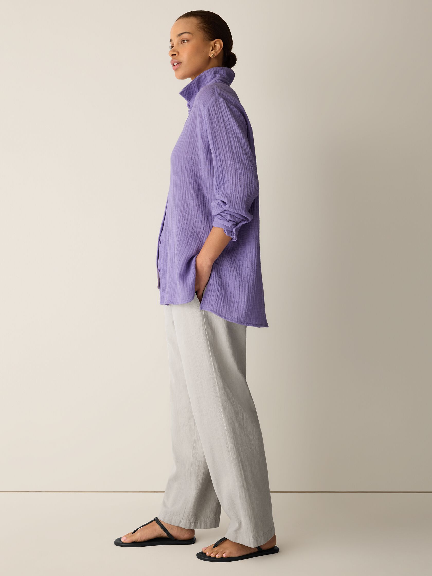 Organic Cotton Lofty Gauze Classic Collar Shirt