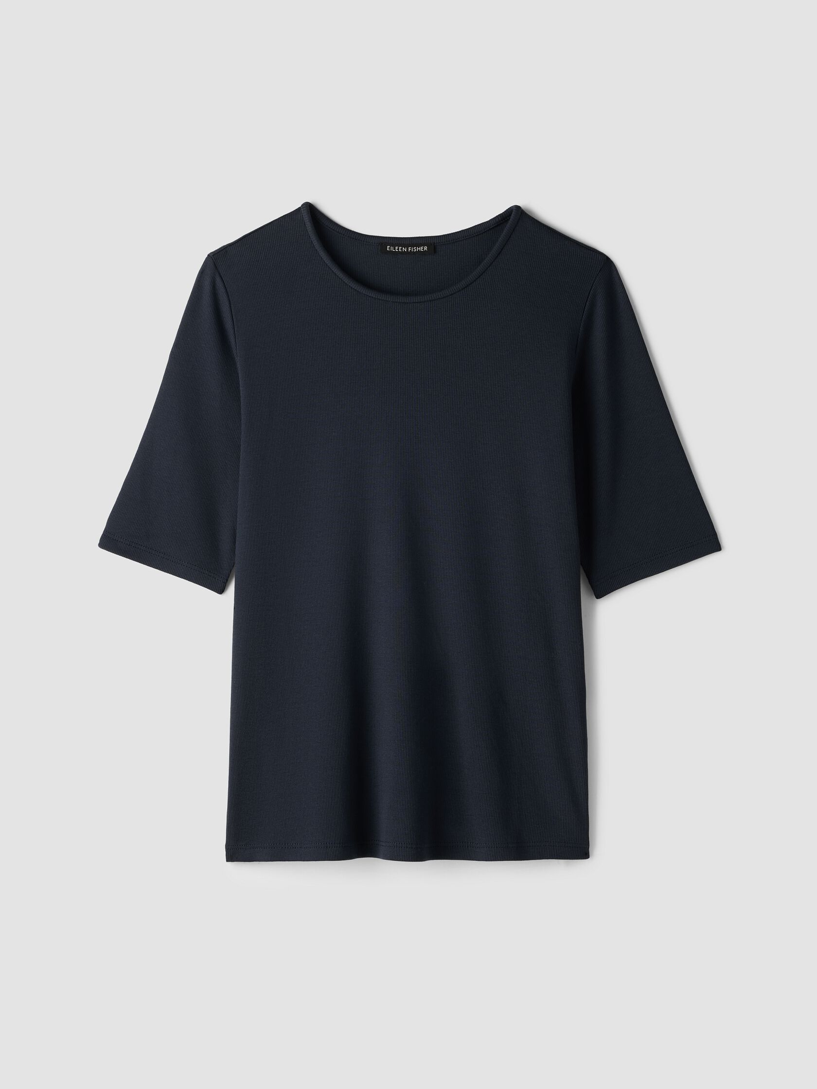Organic Cotton Stretch Rib Crew Neck Tee