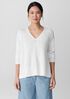 Organic Linen Cotton Slub V-Neck Top