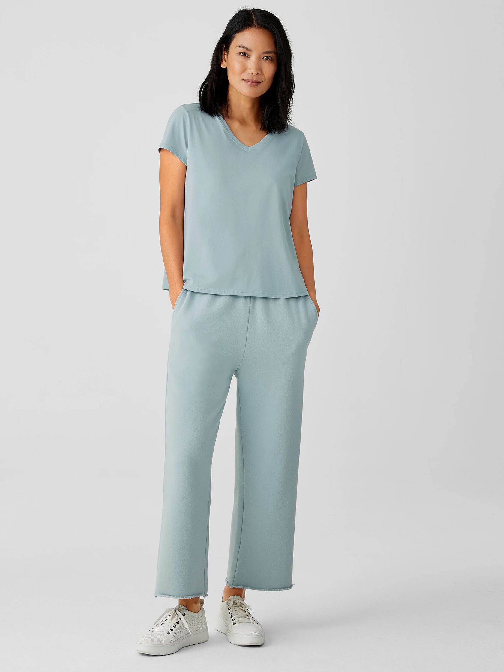 Organic Pima Cotton Jersey V-Neck Tee