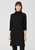 Washable StretchRib Funnel Neck Dress