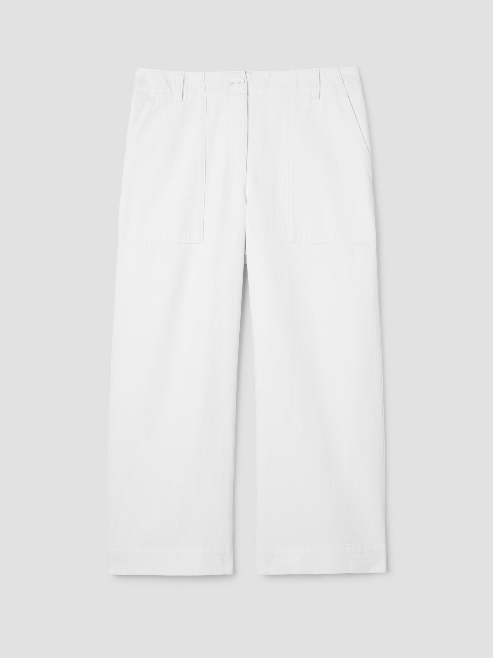 Garment-Dyed Utility Cotton Wide-Leg Pant