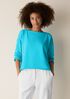 Garment-Dyed Organic Cotton Terry Bateau Neck Box-Top