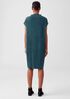 Sueded Cupro Knit Funnel Neck Dress