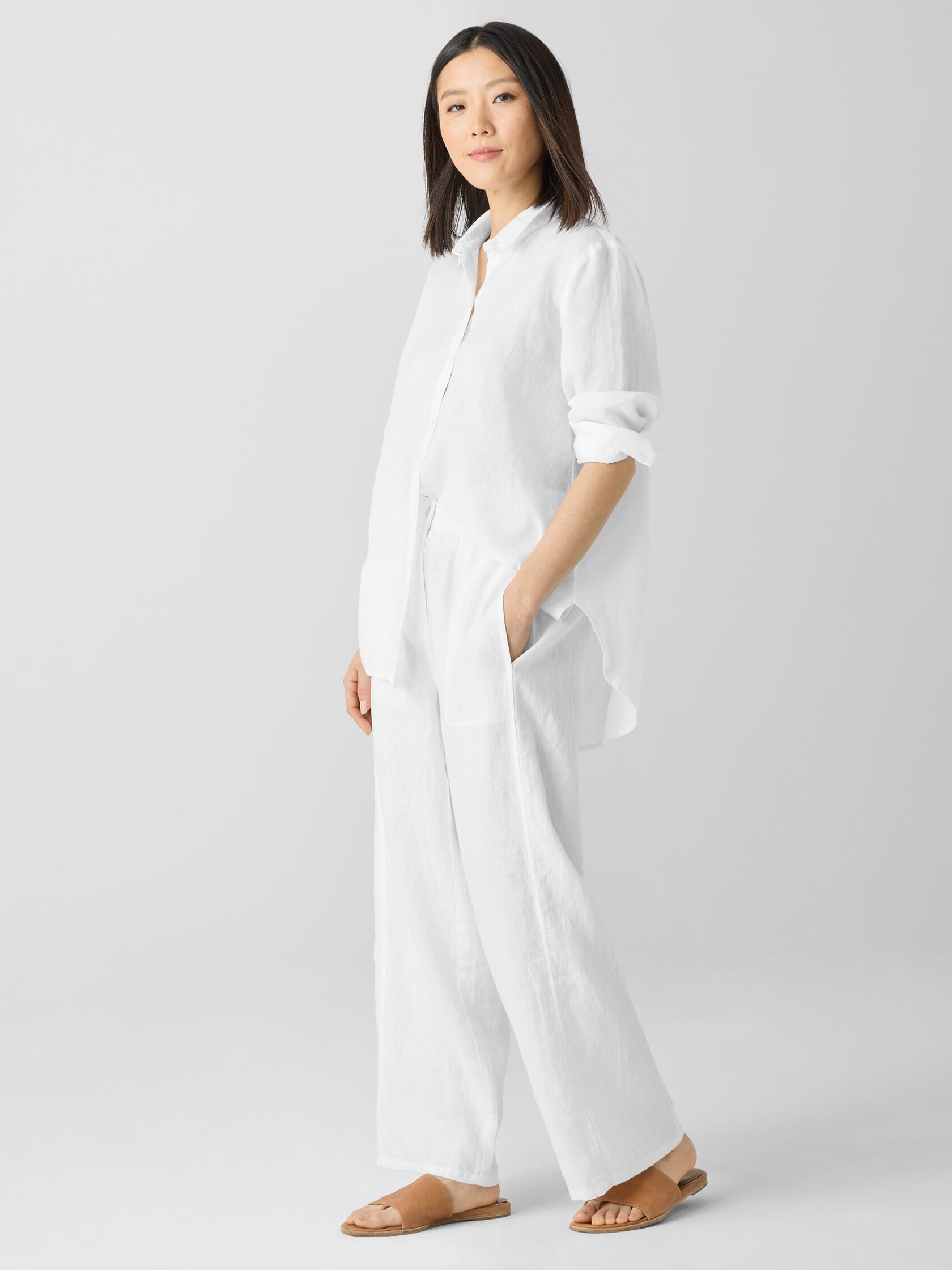 Organic Linen Wide-Leg Trouser Pant