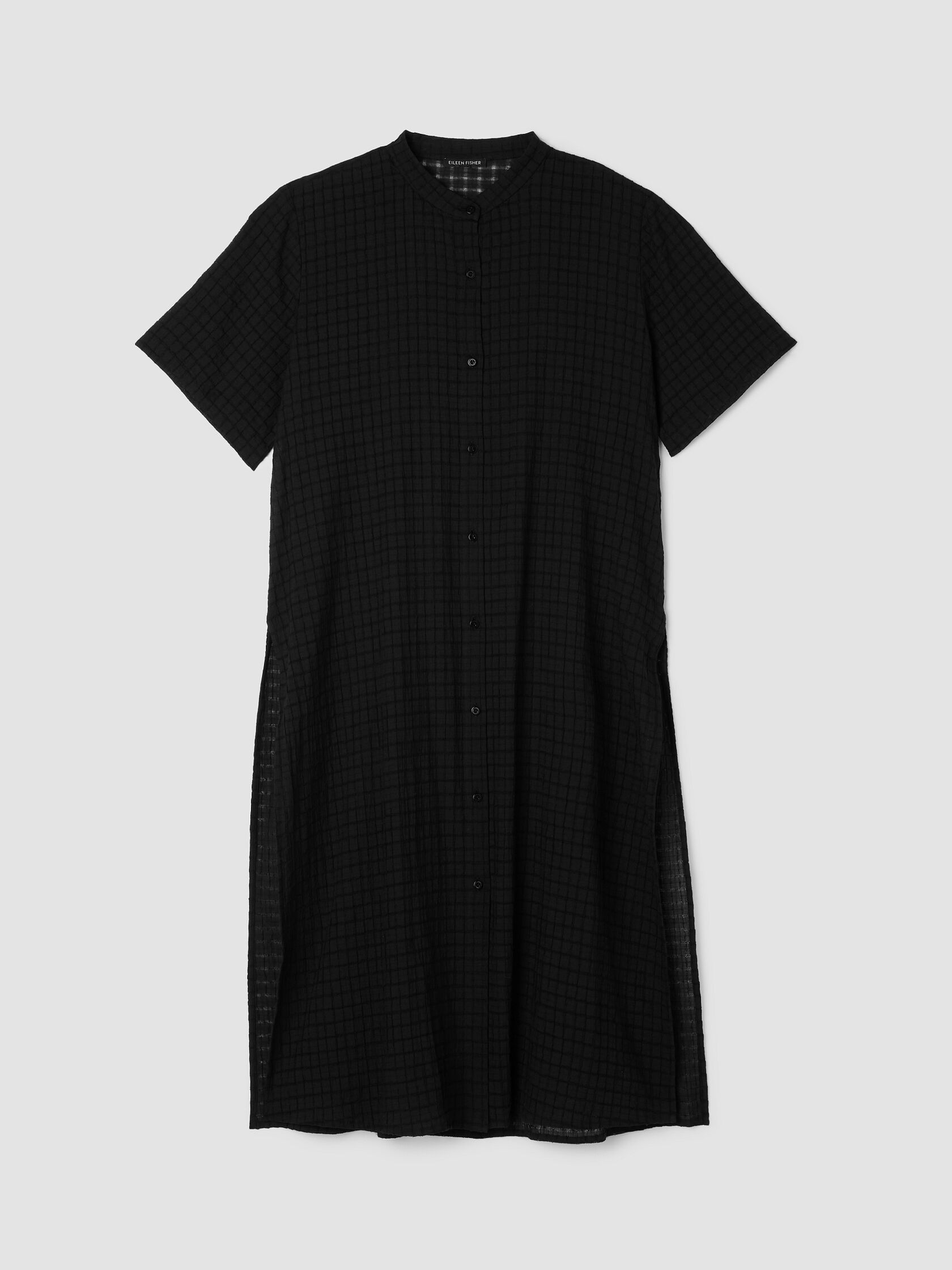 Organic Cotton Voile Box Band Collar Shirt