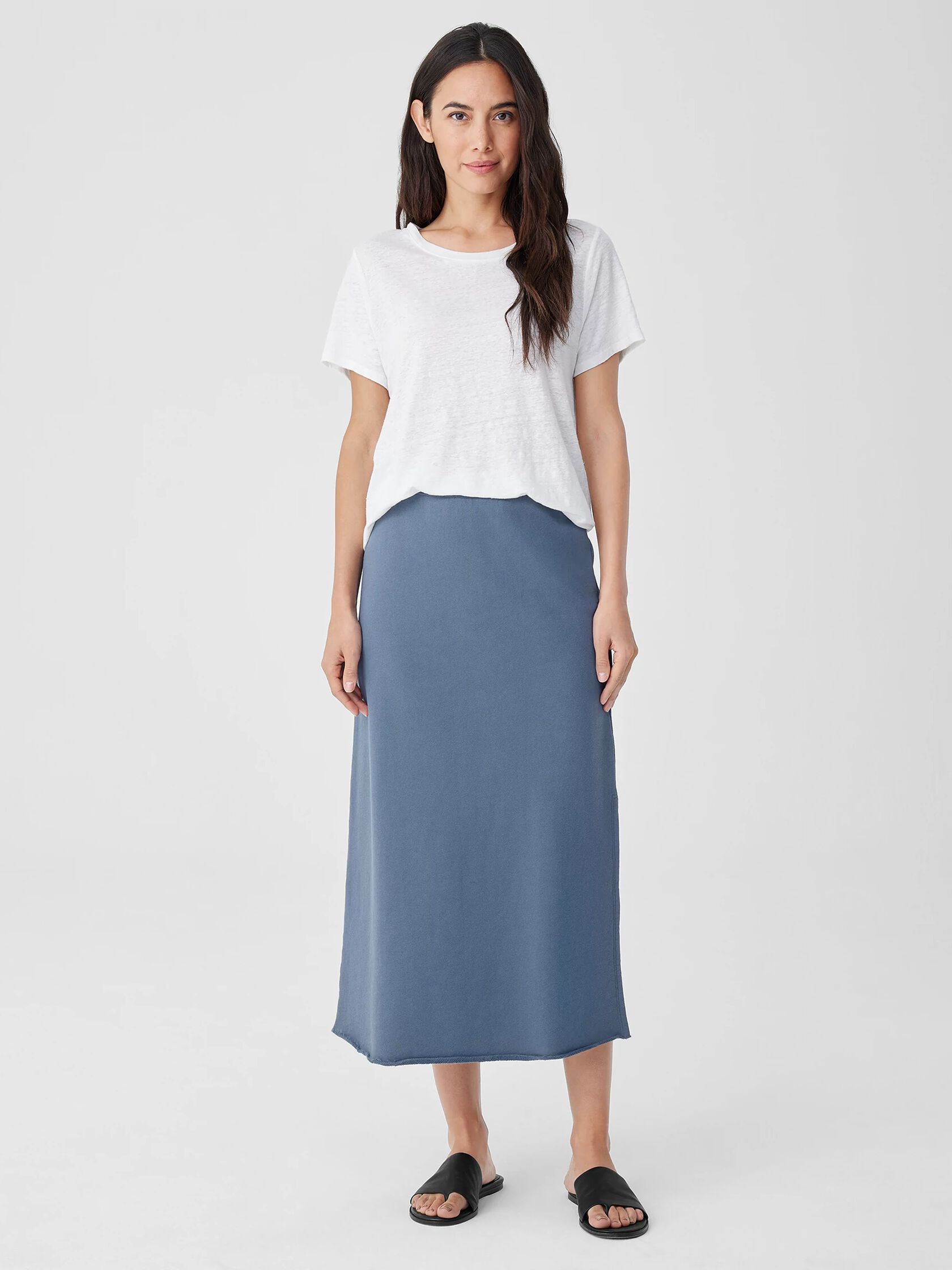 Organic Cotton French Terry A-Line Skirt