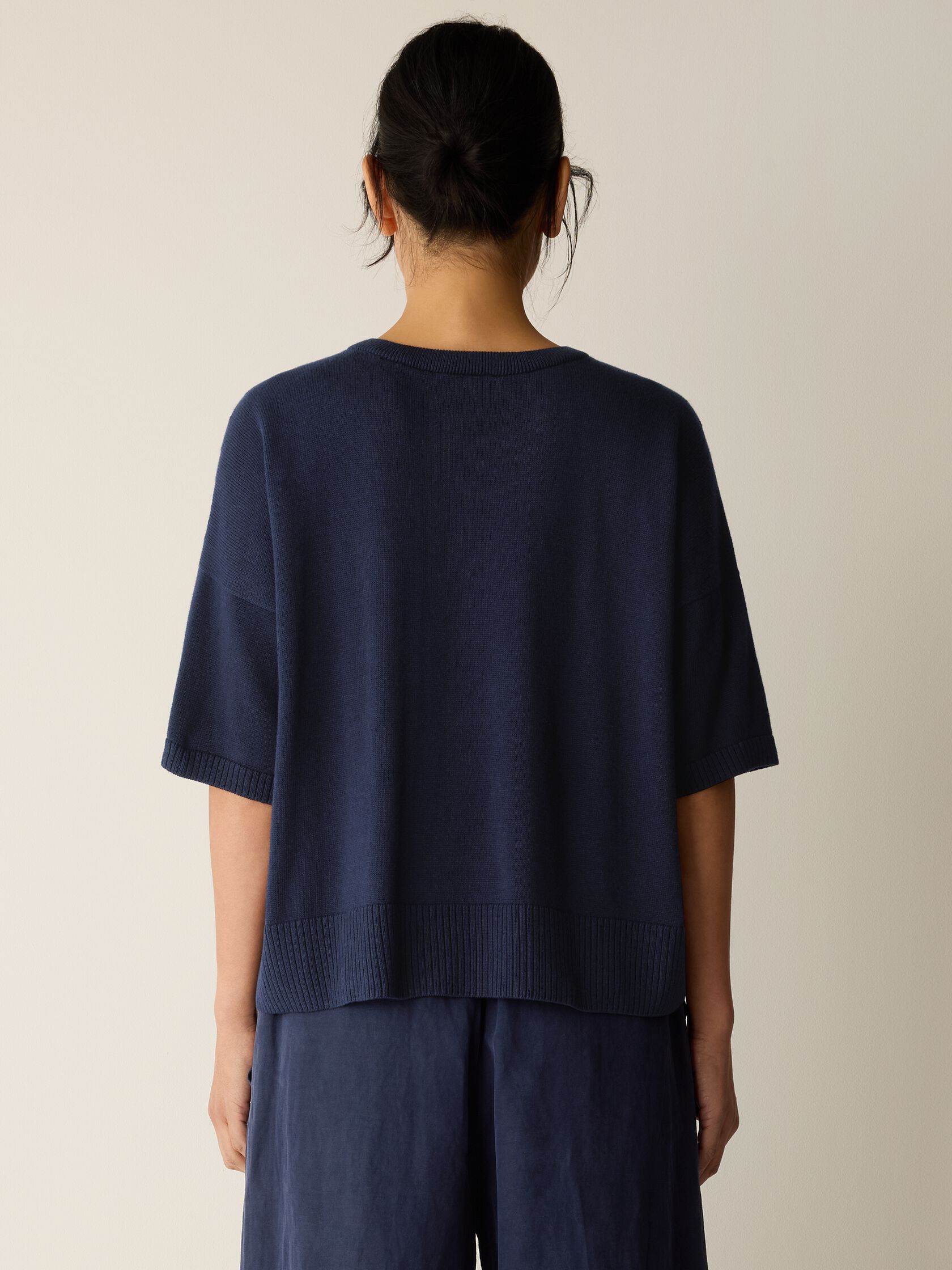 Peruvian Cotton Blend Elbow-Sleeve Top