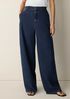 Cotton Stretch Denim Roomy Wide Trouser