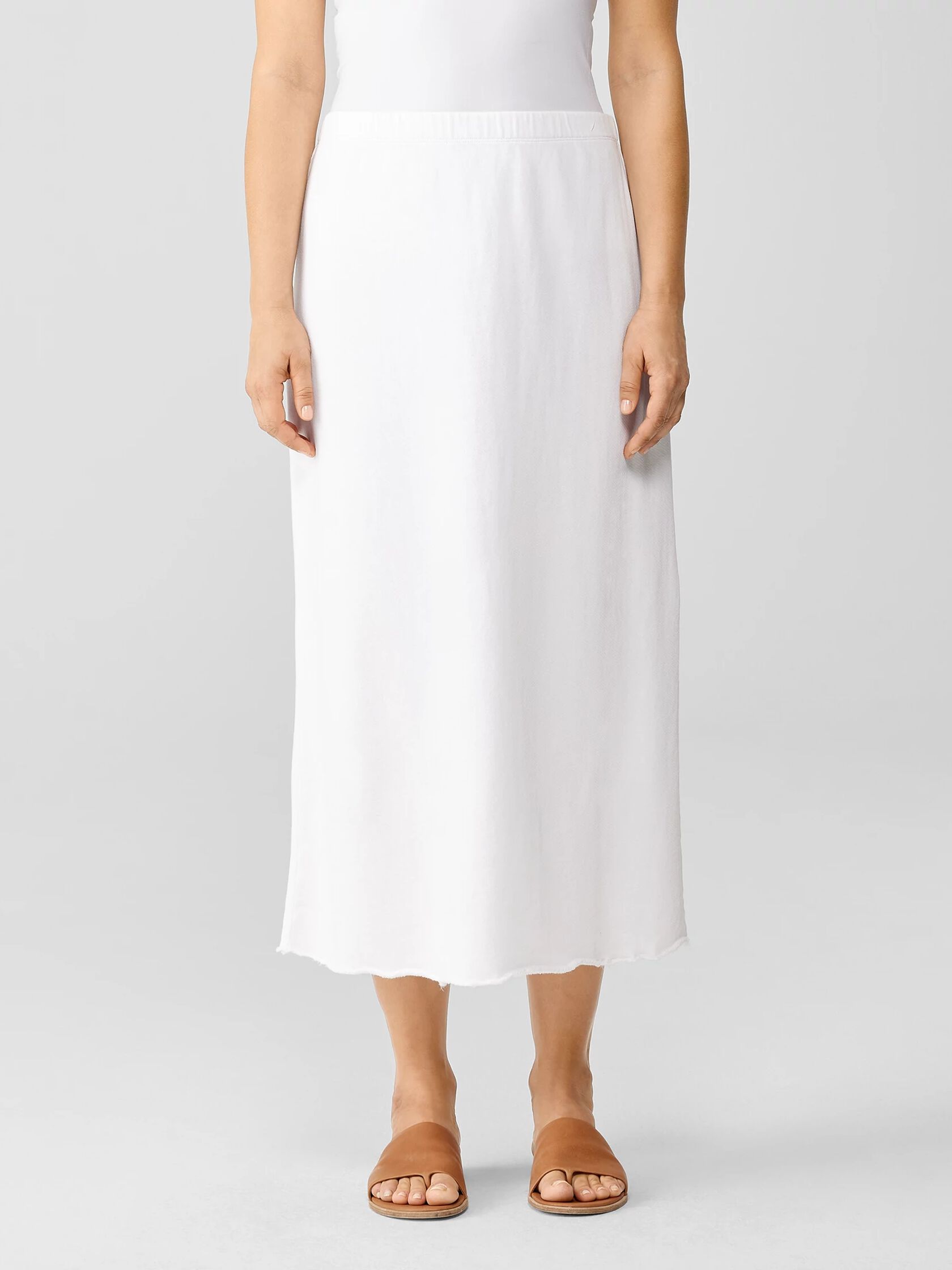 Lightweight Organic Cotton Terry A-Line Skirt