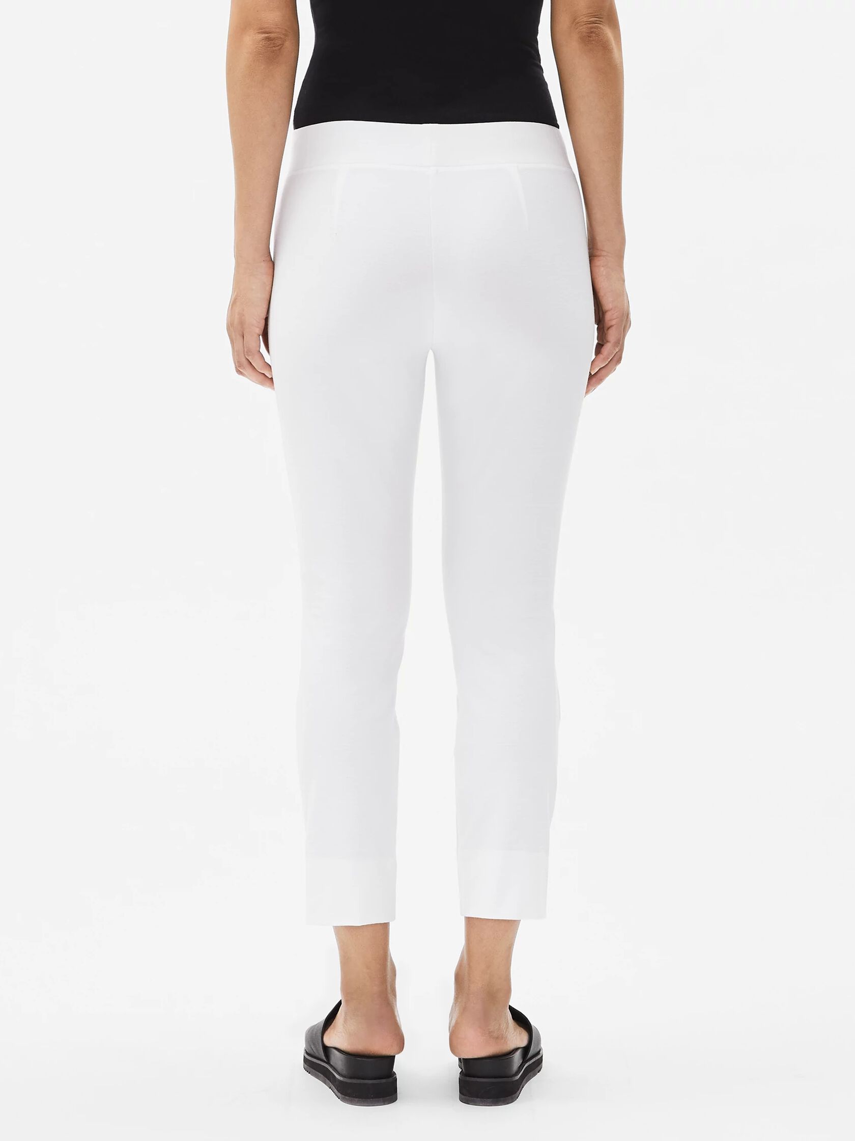 Washable Stretch Crepe Slim Pant with Slits