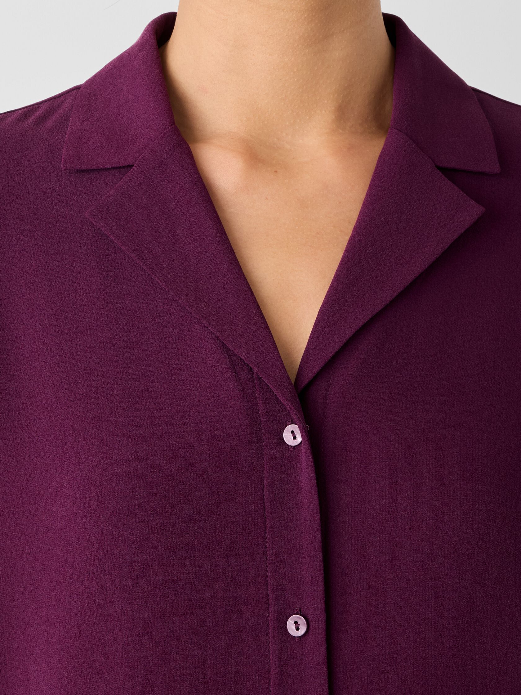 Silk Georgette Crepe Shirtdress