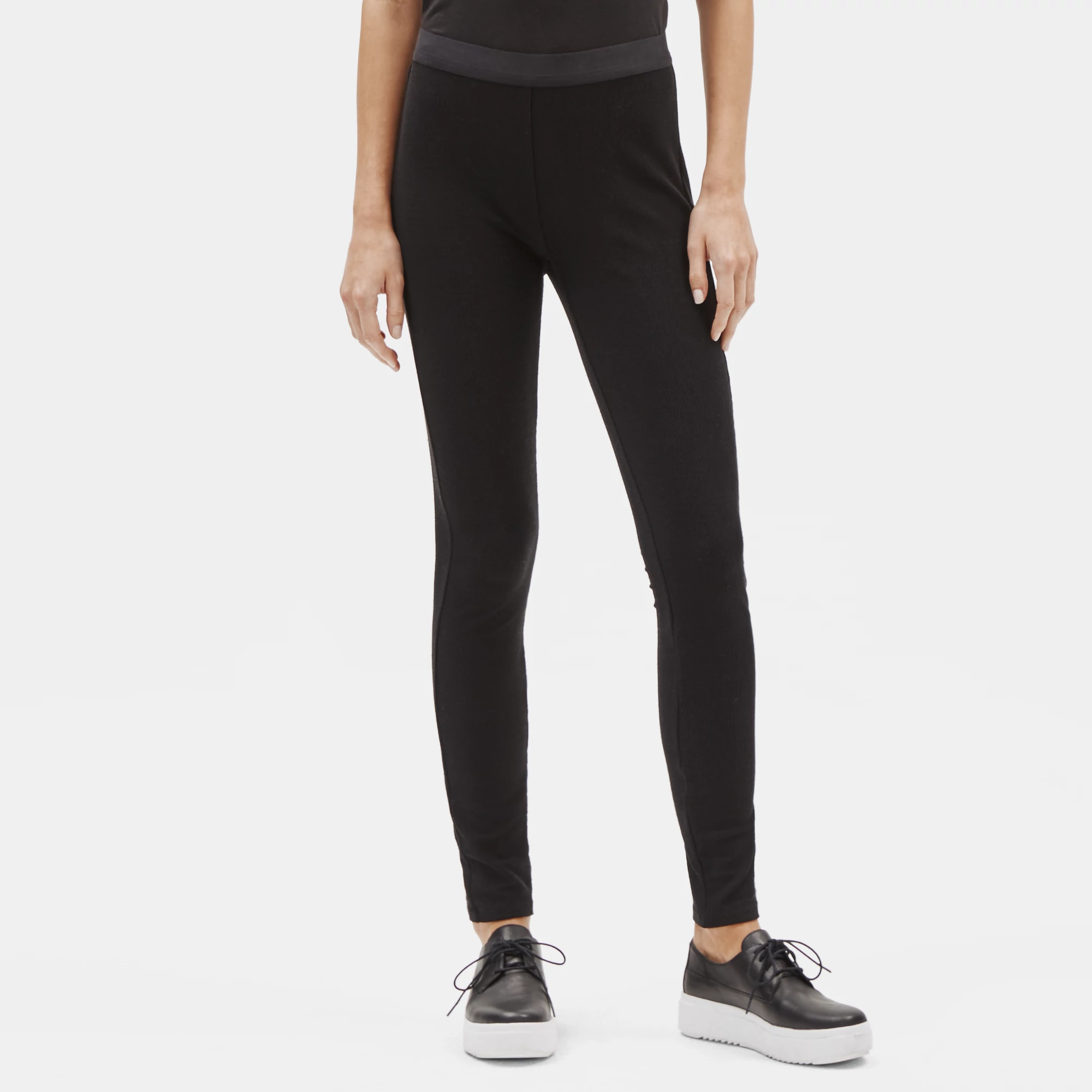 Tencel Stretch Ridge Leggings | EILEEN 