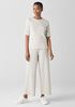 Crinkled Jersey Crew Neck Top