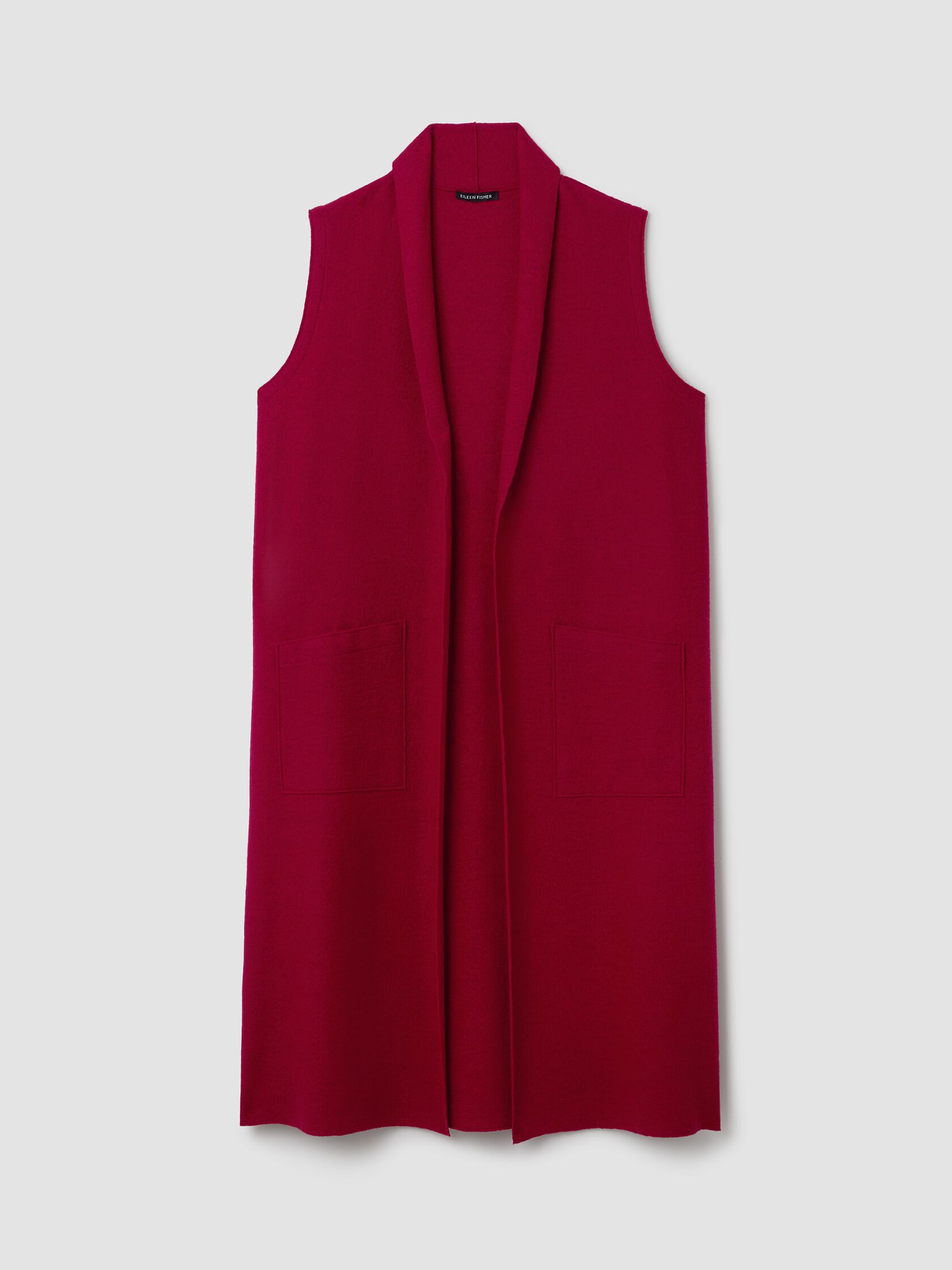 Lightweight Boiled Wool Shawl Collar Vest in Regenerative Wool