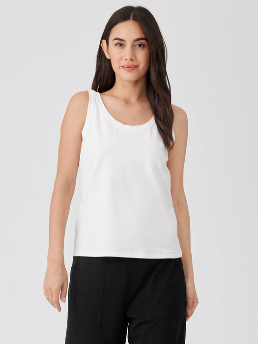 Pima Cotton Stretch Jersey Scoop Neck Tank